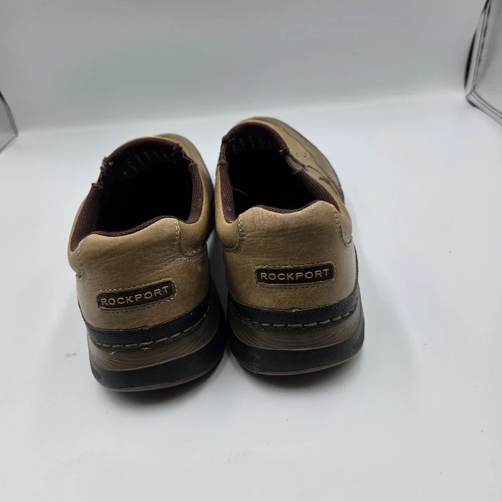 Rockport Slip On Shoes Men's Size 9 Brown Leather Walking Comfort Casual Loafers